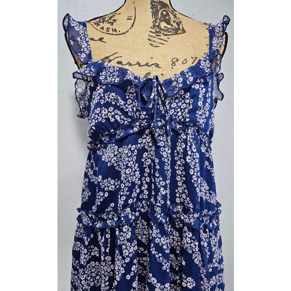 Patrons of Peace Mini Dress, Floral Ruffled Sleeveless Summer Vacation Sz M New - Picture 6 of 12